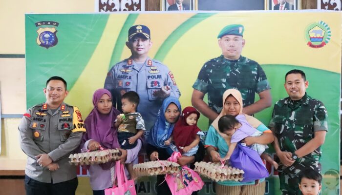 Cooling System, Kapolres Bersinergi Dengan Dandim 0322 Siak Jadi Orang Tua Asuh Anak Stunting