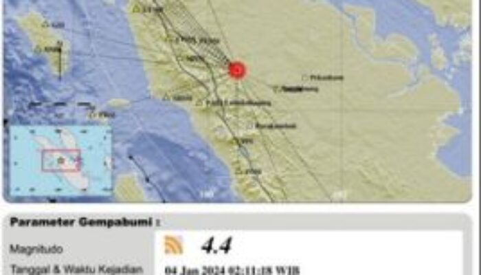 Gempa M4,4 Guncang Rokan Hulu Riau