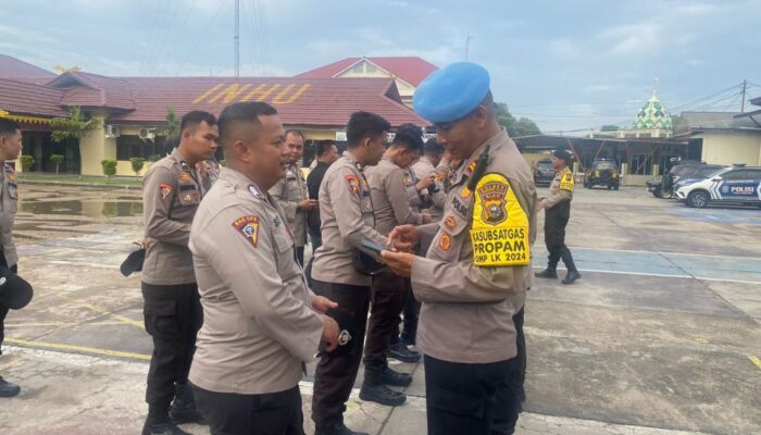 Jaga Netralitas Pilkada, Propam Polres Inhu Cek HP hingga Penampilan Personel