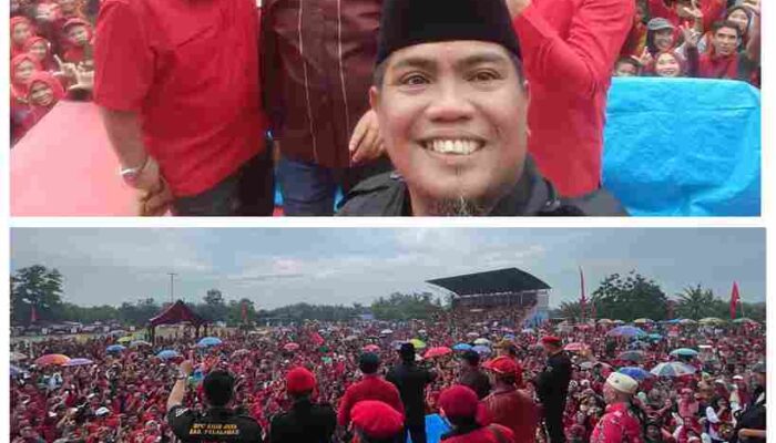 Meski Diguyur Hujan, Belasan Ribu Massa Zukri-Tamrin Padati Stadion Abdul Hamid Lubuk Terap