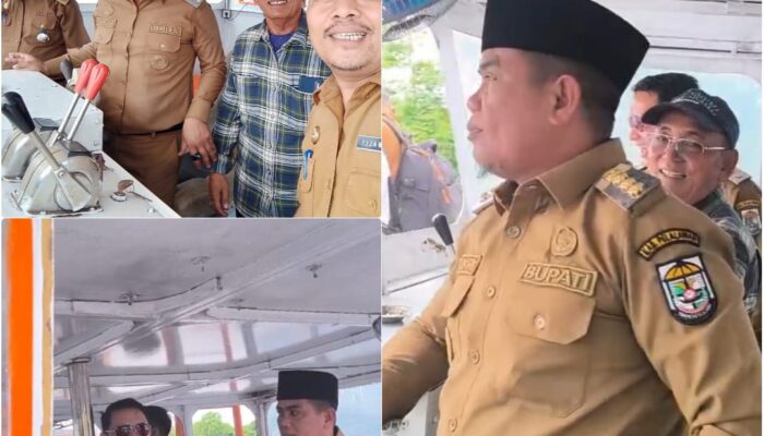 Silaturahmi dengan Mantan Bupati Harris, Bupati dan Wakil Bupati Pelalawan Tinjau Wisata Danau Tajwid 