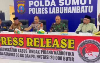 Pengiriman Narkotika Lintas Wilayah Digagalkan, 30 Kg Sabu dan 20 Ribu Ekstasi Disita Polres Labuhanbatu